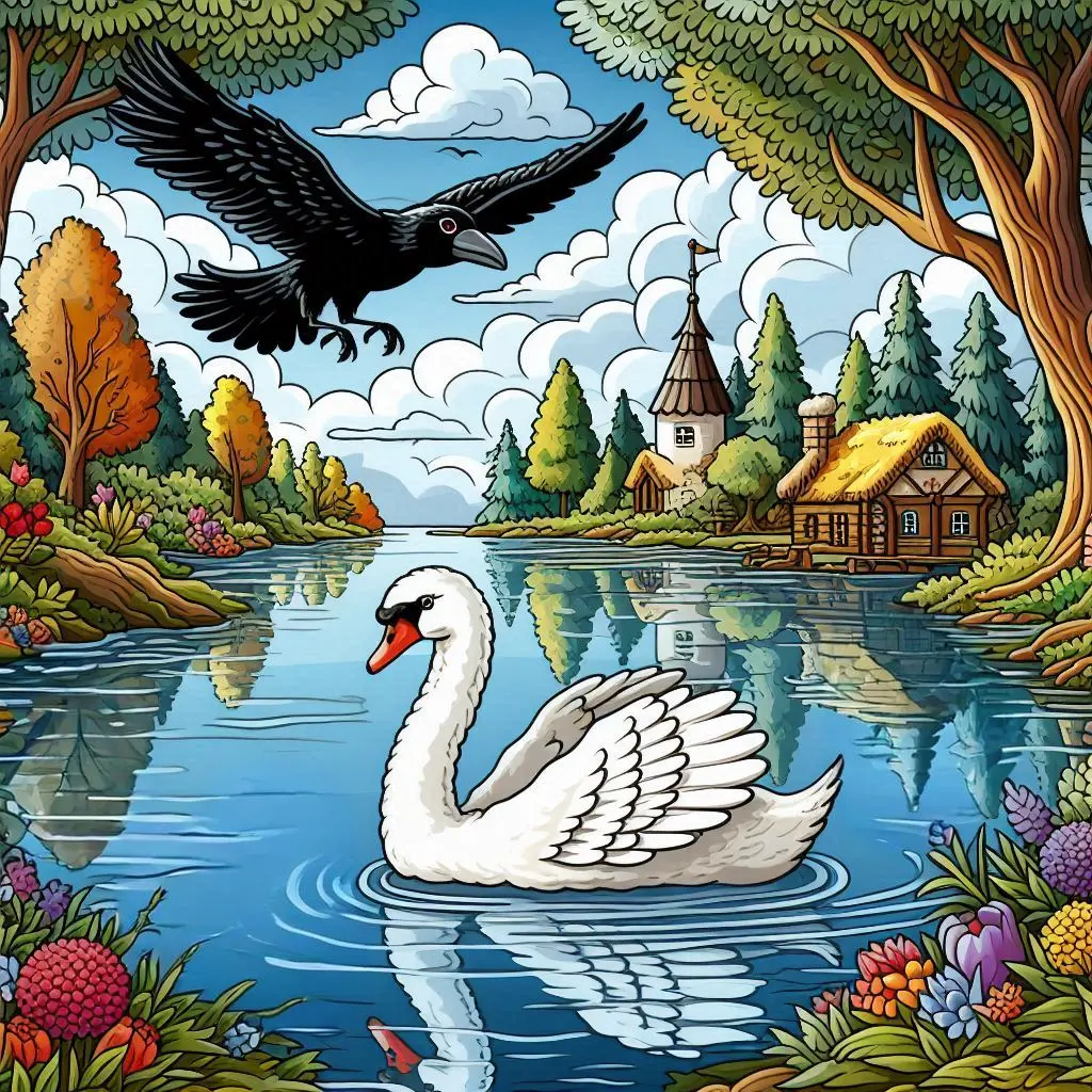 Казка для дітей. Як Ворон мріяв стати Лебедем