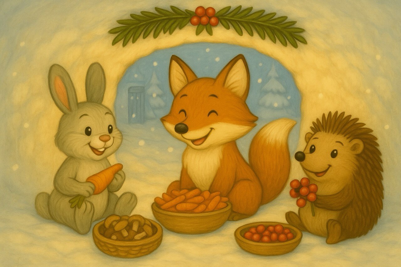 Як Зайчик, Лисичка й Їжачок будували хатку