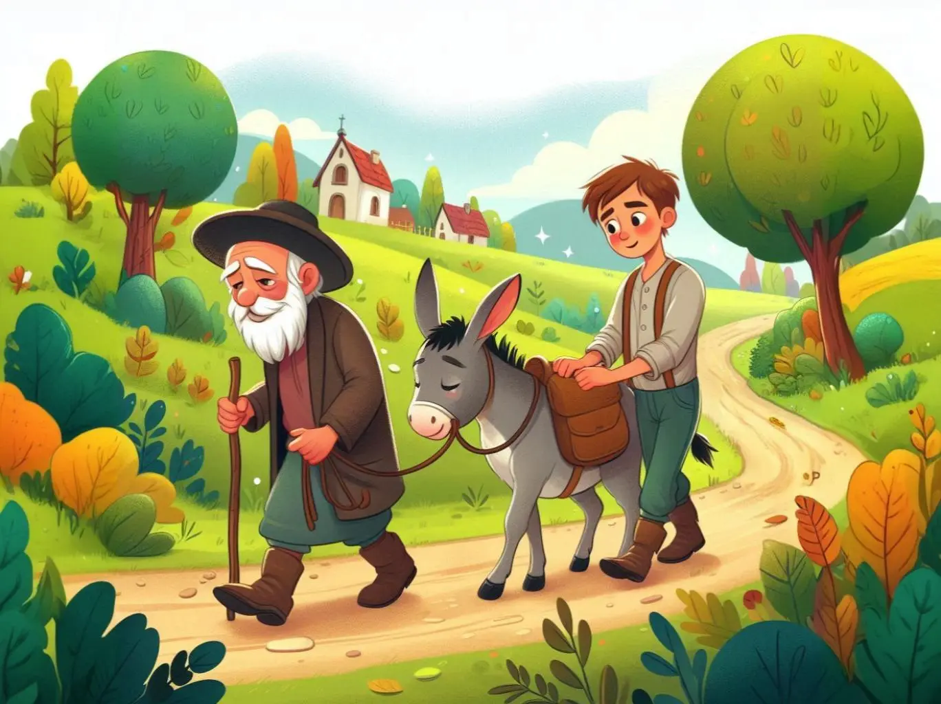 Як дід та онук осла продавали