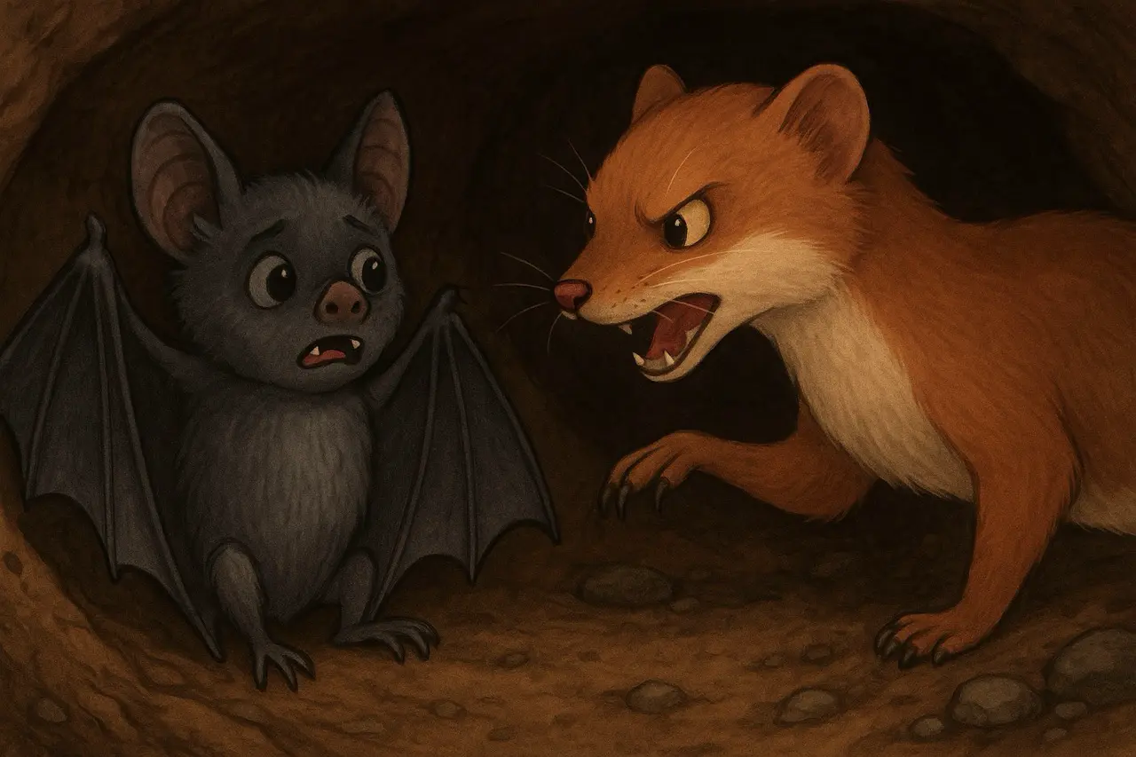 Казка на ніч. Як кажан врятувався від ласок