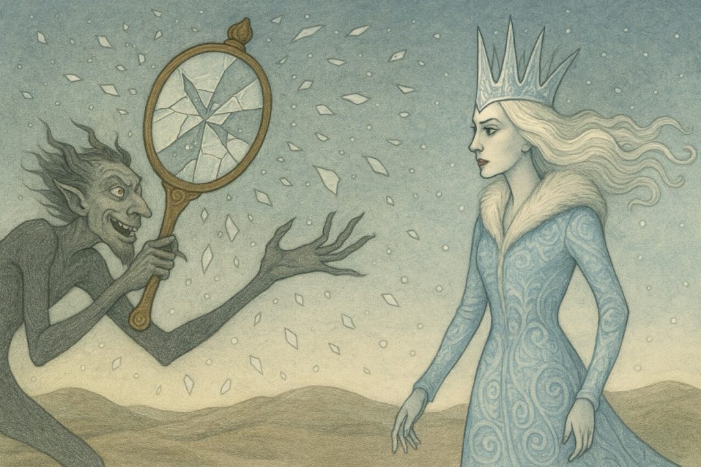 Оповідання перше, в якому йде мова про дзеркало та скалки — велике